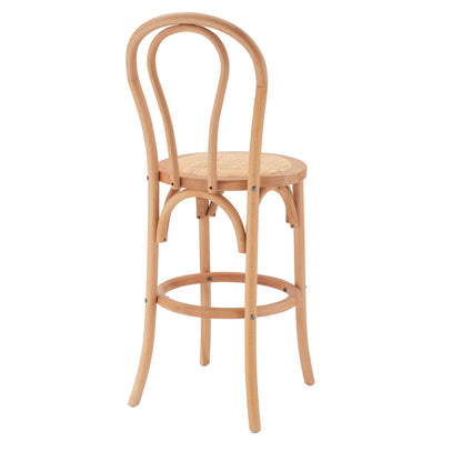 Wooden Bar Stool Montreal- Beech Wood In Natural Color With Mat 41x47x108 Hm8749.01