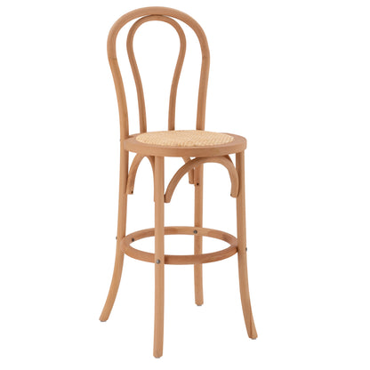 Wooden Bar Stool Montreal- Beech Wood In Natural Color With Mat 41x47x108 Hm8749.01