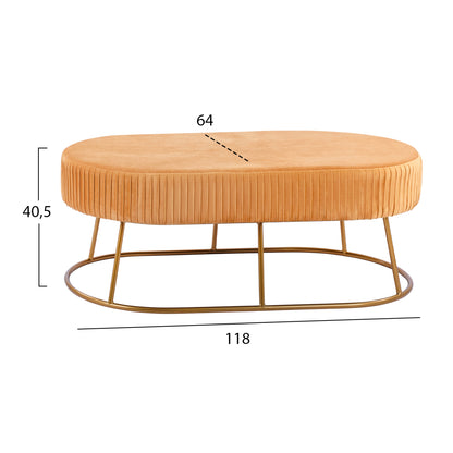 Bench Alinafe Hm8635.09 From Gold Velvet With Gold Base 118x64x40,5cm