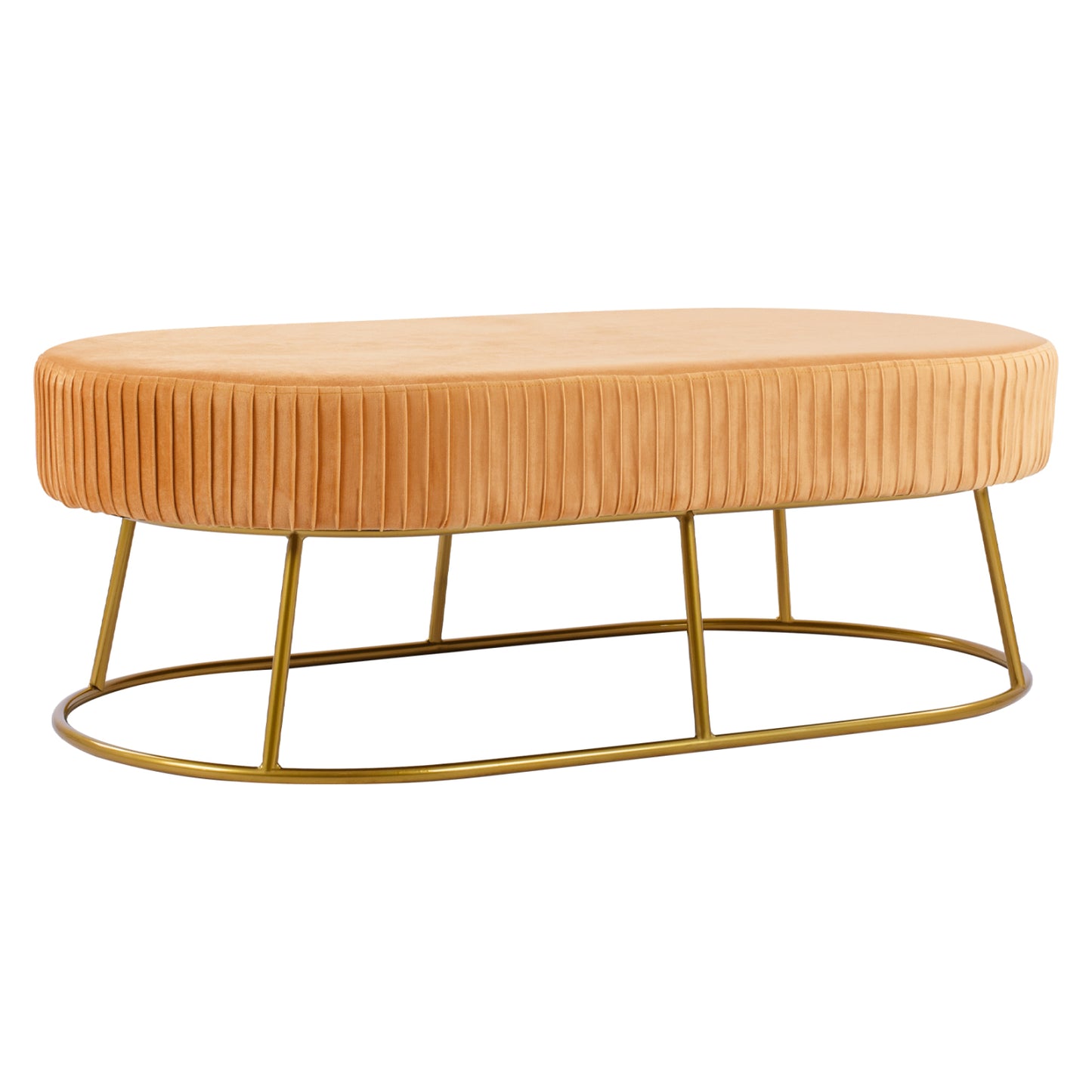 Bench Alinafe Hm8635.09 From Gold Velvet With Gold Base 118x64x40,5cm