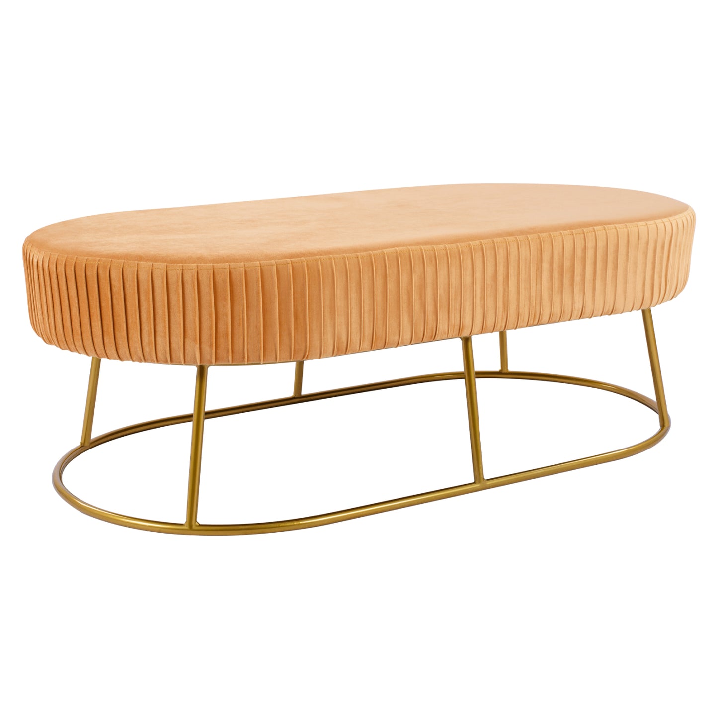 Bench Alinafe Hm8635.09 From Gold Velvet With Gold Base 118x64x40,5cm