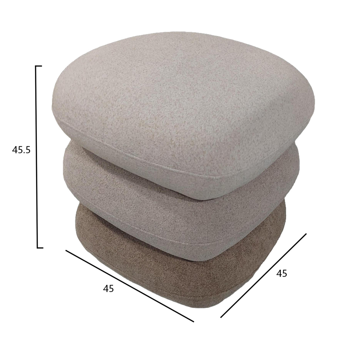 Stool Swivel Rubicon Hm18472.12 Fabric 3 Shades Of Beige 45x45x45.5hcm.