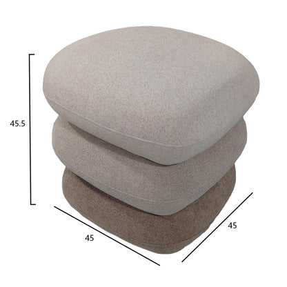 Stool Swivel Rubicon Hm18472.12 Fabric 3 Shades Of Beige 45x45x45.5hcm.