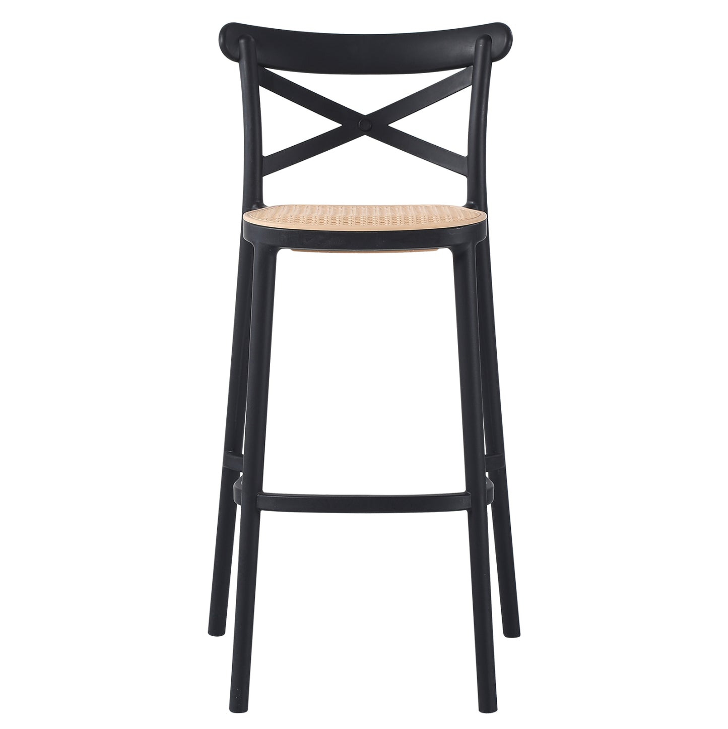 Bar Stool Conn Hm5933.02 Polypropylene With Backrest Black And Beige Seat 41x49x102hcm.