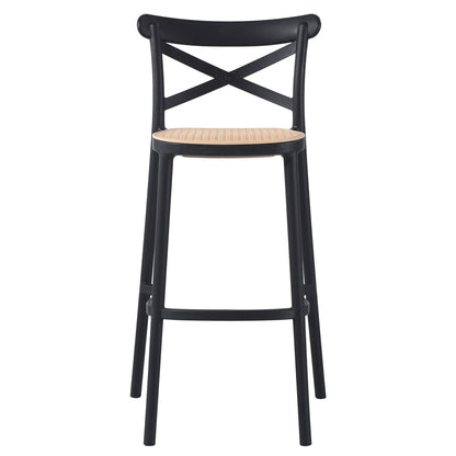 Bar Stool Conn Hm5933.02 Polypropylene With Backrest Black And Beige Seat 41x49x102hcm.