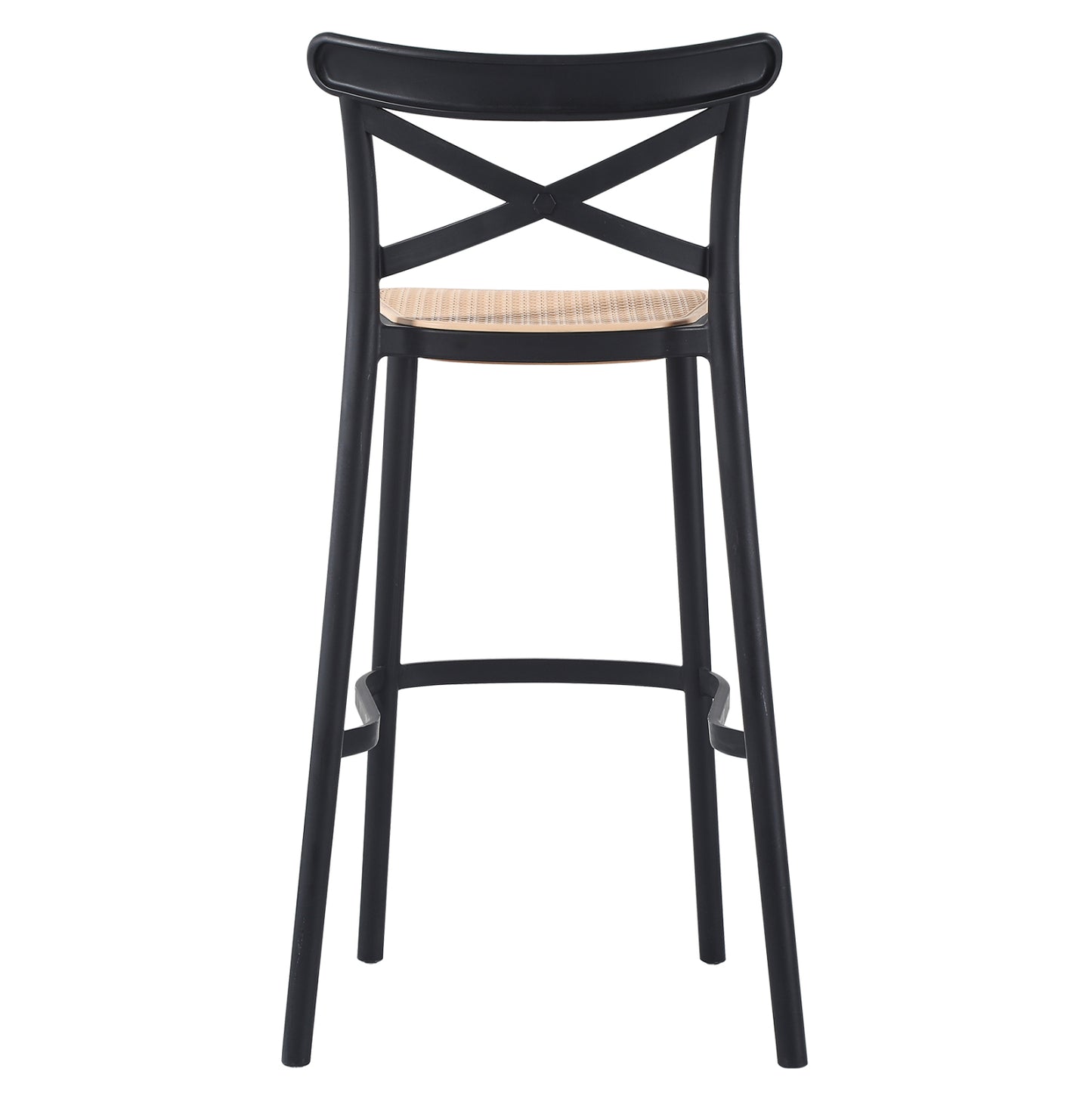 Bar Stool Conn Hm5933.02 Polypropylene With Backrest Black And Beige Seat 41x49x102hcm.