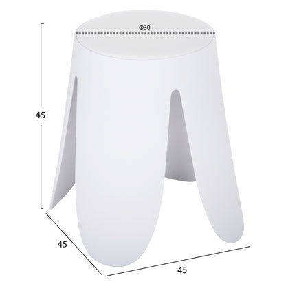 Stool Denty Hm9619.01 Polypropylene In White-pu Seat In White Φ30x45hcm.