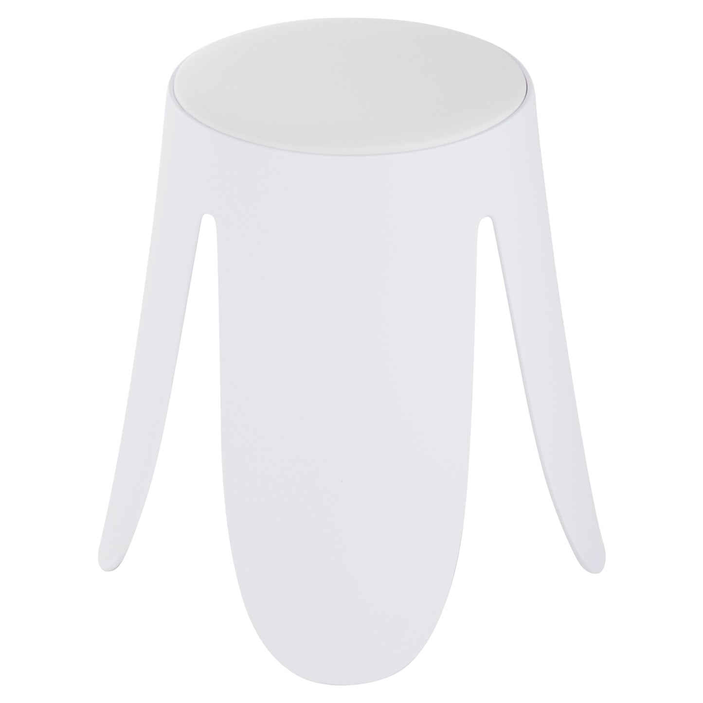 Stool Denty Hm9619.01 Polypropylene In White-pu Seat In White Φ30x45hcm.