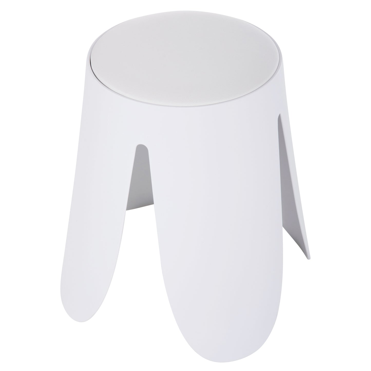 Stool Denty Hm9619.01 Polypropylene In White-pu Seat In White Φ30x45hcm.