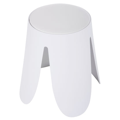 Stool Denty Hm9619.01 Polypropylene In White-pu Seat In White Φ30x45hcm.