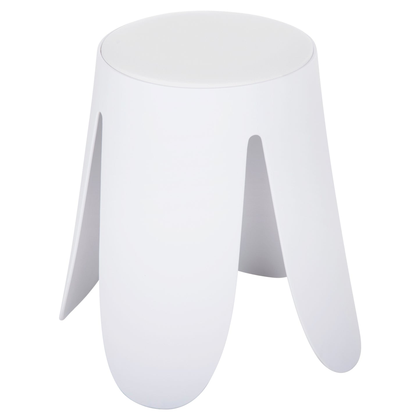 Stool Denty Hm9619.01 Polypropylene In White-pu Seat In White Φ30x45hcm.