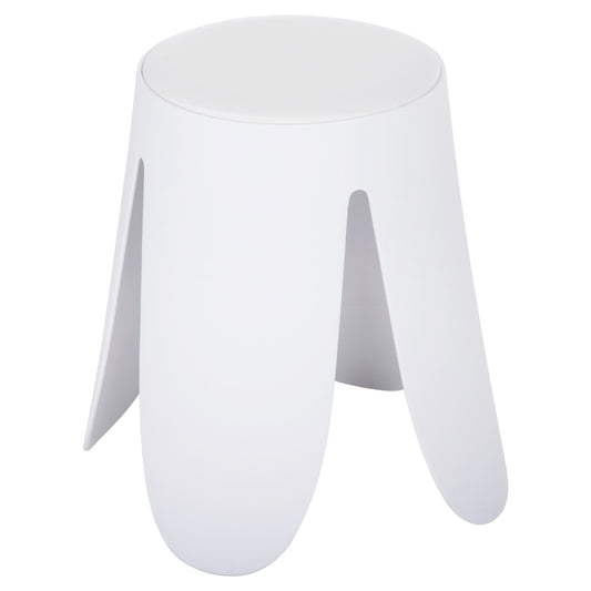 Stool Denty Hm9619.01 Polypropylene In White-pu Seat In White Φ30x45hcm.