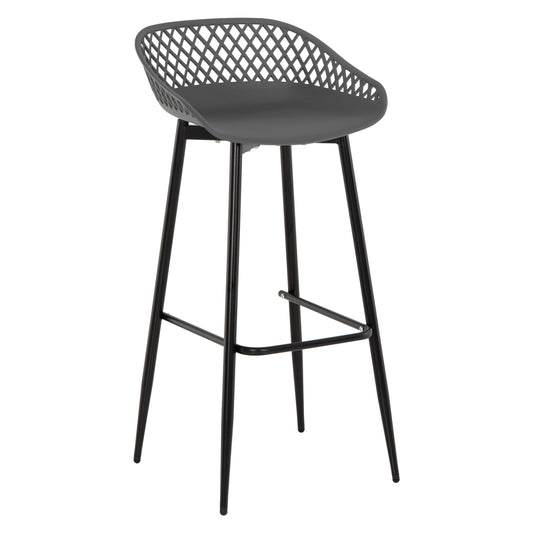 Bar Stool Avaya Hm8686.20 Grey Polypropylene-black Metal Legs 46x48x99hcm.