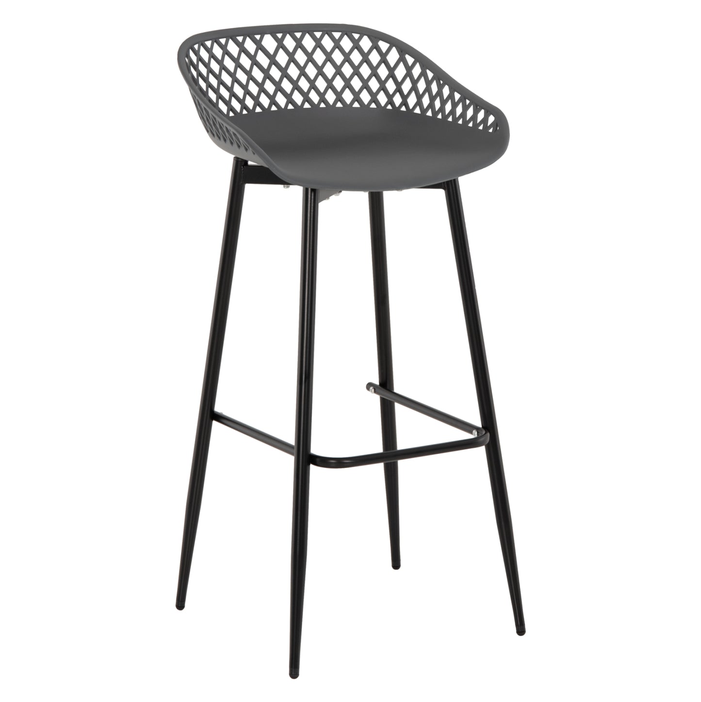 Bar Stool Avaya Hm8686.20 Grey Polypropylene-black Metal Legs 46x48x99hcm.
