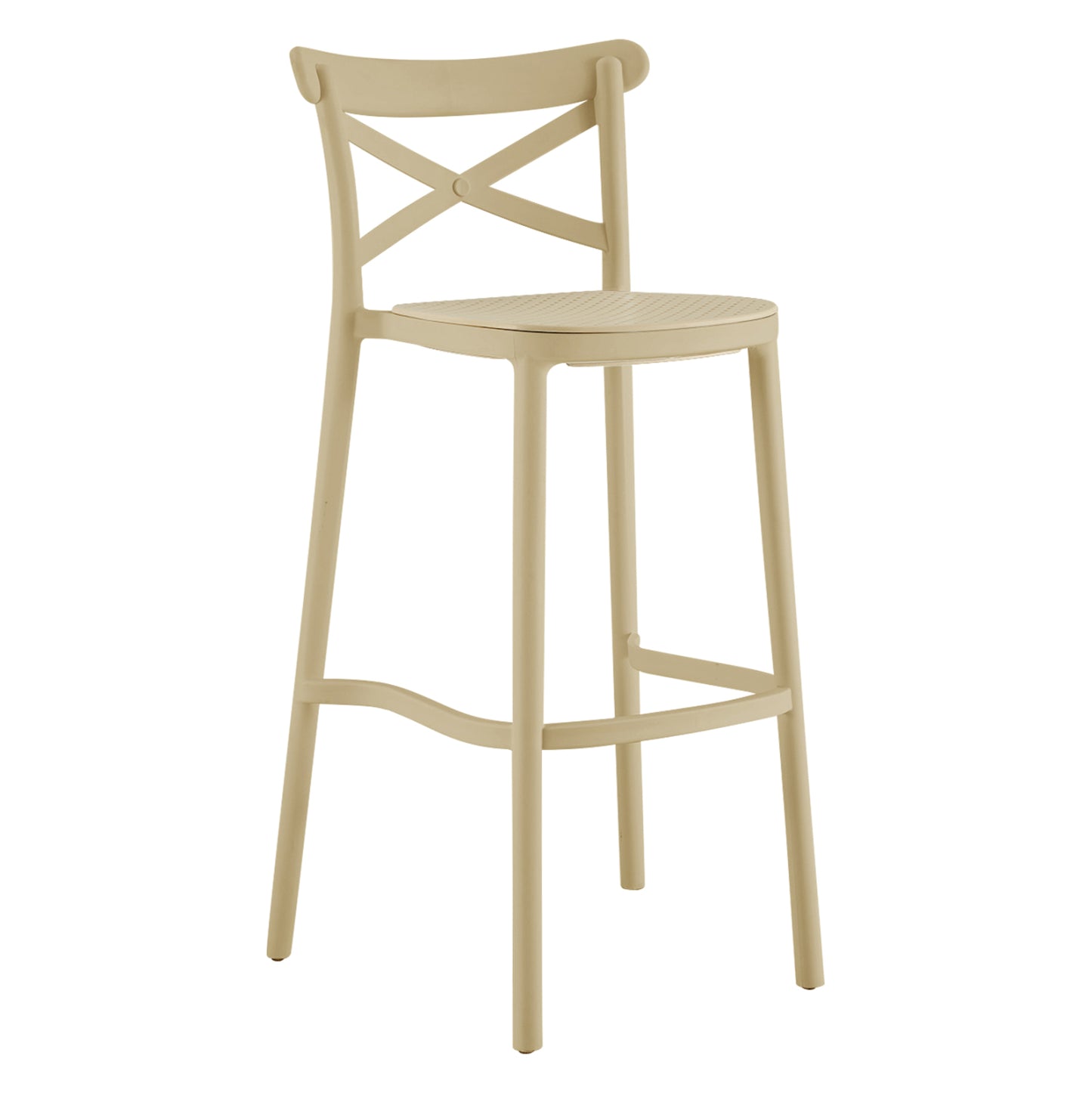 Bar Stool Polypropylene Conn Hm5933.03 In Cappuccino Color 41x49x102hcm