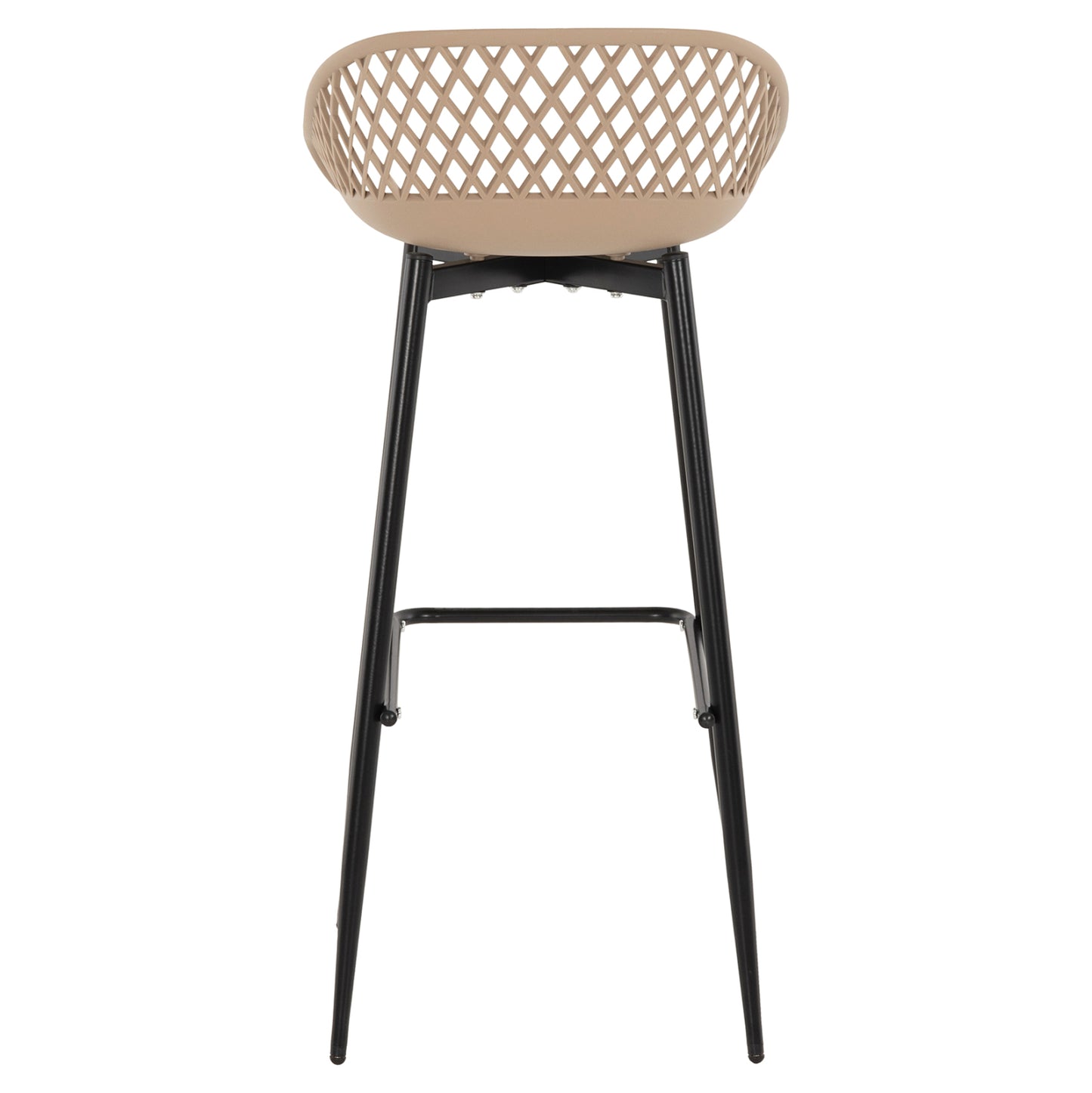 Bar Stool Avaya Hm8686.13 Cappuccino Polypropylene-black Metal Legs 46x48x99hcm.