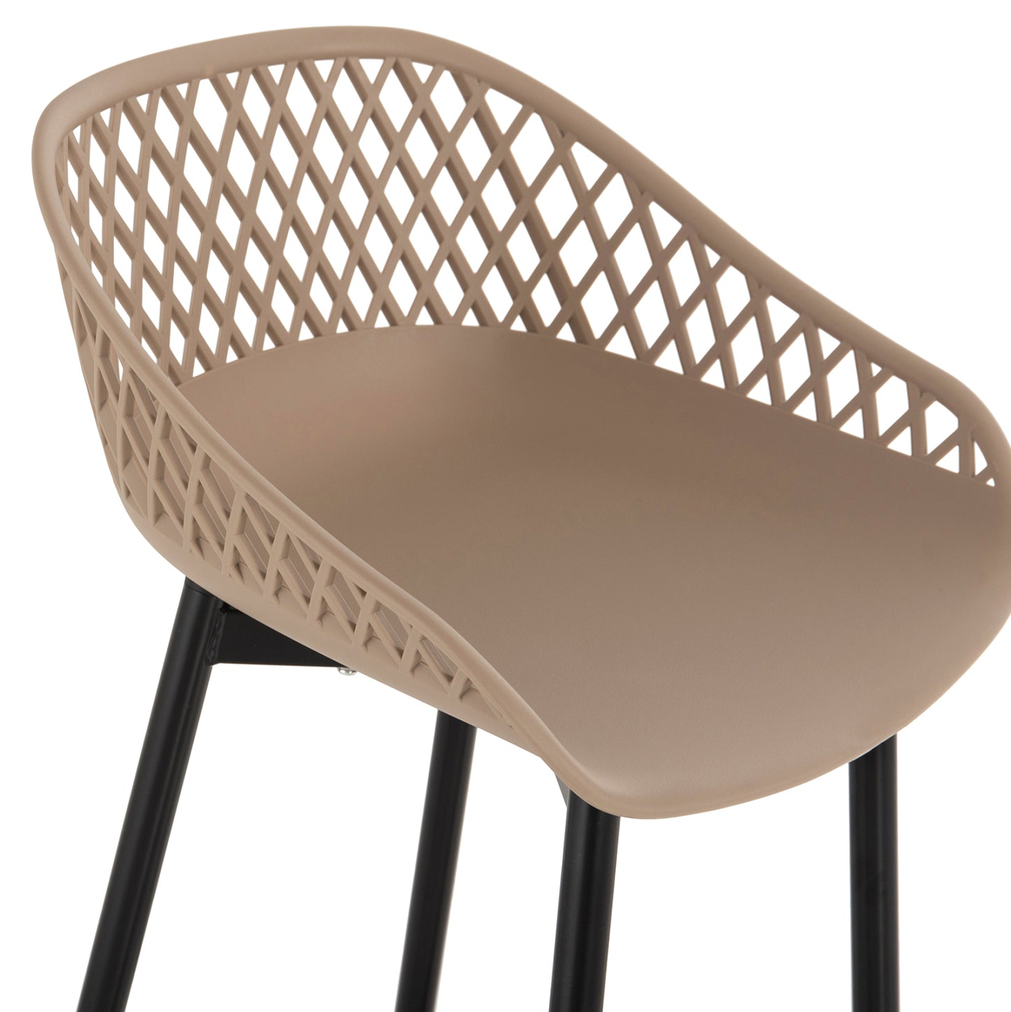 Bar Stool Avaya Hm8686.13 Cappuccino Polypropylene-black Metal Legs 46x48x99hcm.