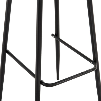 Bar Stool Avaya Hm8686.13 Cappuccino Polypropylene-black Metal Legs 46x48x99hcm.