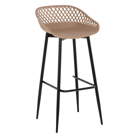 Bar Stool Avaya Hm8686.13 Cappuccino Polypropylene-black Metal Legs 46x48x99hcm.