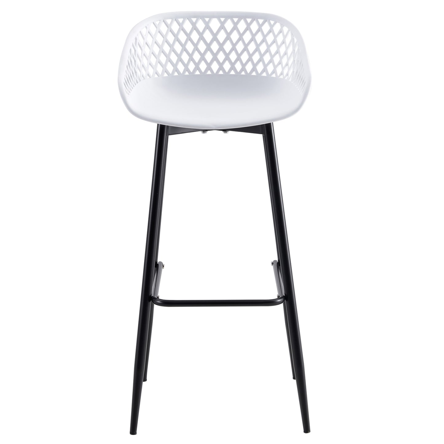 Bar Stool Hm8686.11 White Polypropylene And Black Metal Legs 45x45x97hcm.