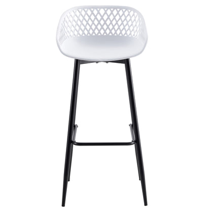 Bar Stool Hm8686.11 White Polypropylene And Black Metal Legs 45x45x97hcm.