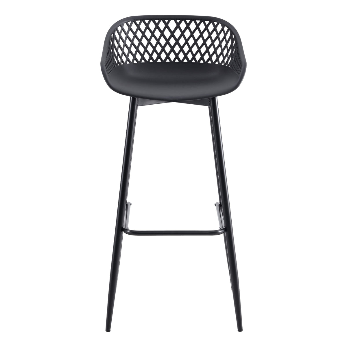 Bar Stool Avaya Hm8686.12 Black Polypropylene And Black Metal Legs 45x45x97hcm.