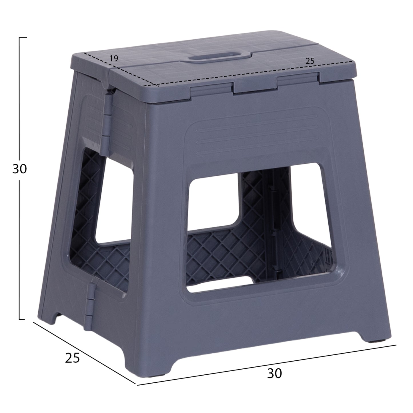 Foldable Polypropylene Stool Solis Hm18392.01 Grey 30x25x30hcm.