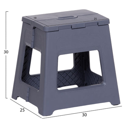 Foldable Polypropylene Stool Solis Hm18392.01 Grey 30x25x30hcm.