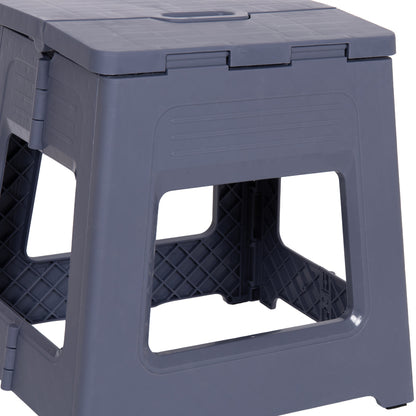 Foldable Polypropylene Stool Solis Hm18392.01 Grey 30x25x30hcm.