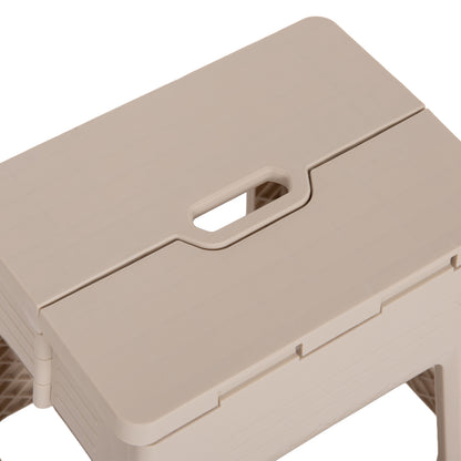 Foldable Polypropylene Stool Solis Hm18392.02 Cream White 30x25x30hcm.