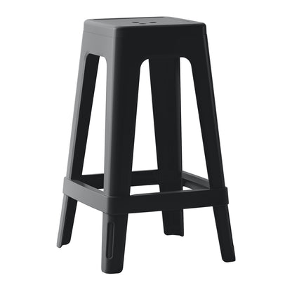 Polypropylene Stool Square Zeb Hm6128.02 Black 35x35x65hcm.