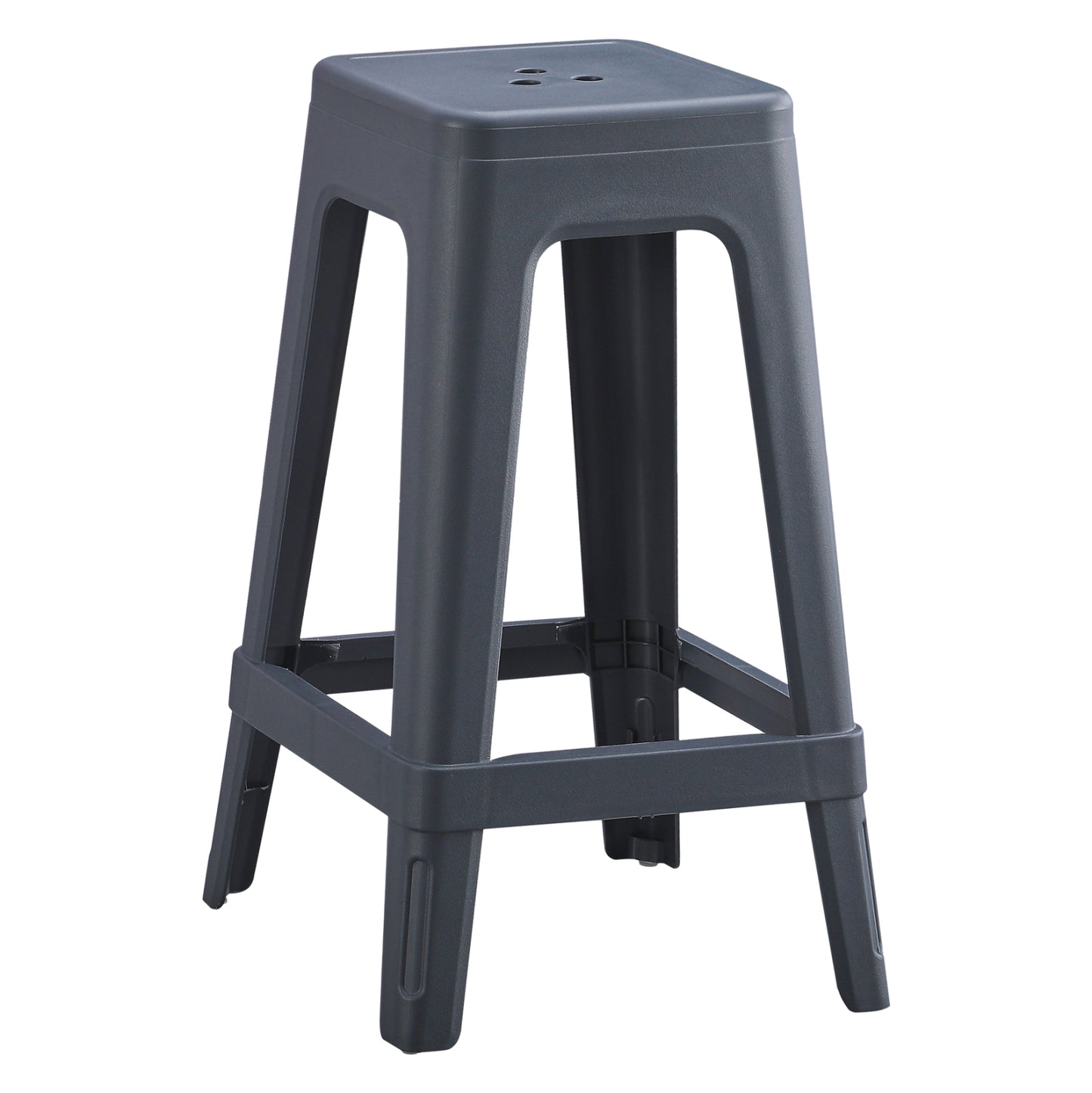 Polypropylene Stool Square Zeb Hm6128.03 Grey 35x35x65hcm.