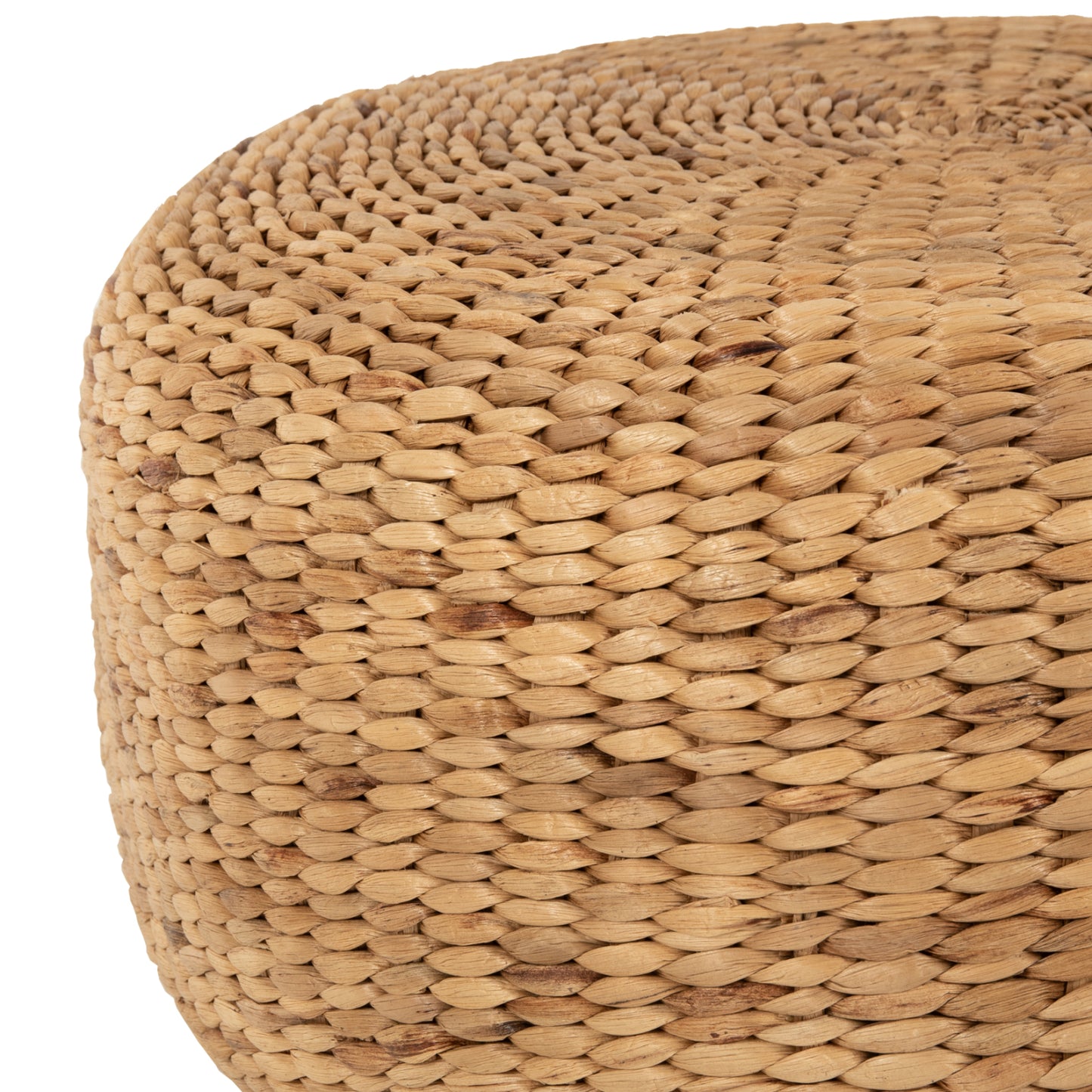 Stool-pouf Aroni Hm7829 Made Of Hydrohyacinth In Natural Color Φ62x32hcm.
