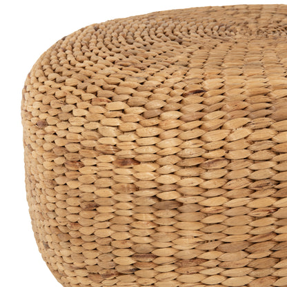 Stool-pouf Aroni Hm7829 Made Of Hydrohyacinth In Natural Color Φ62x32hcm.