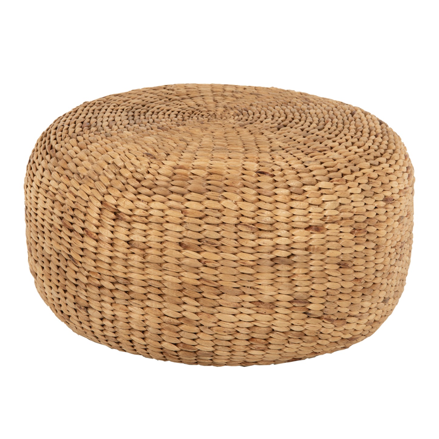 Stool-pouf Aroni Hm7829 Made Of Hydrohyacinth In Natural Color Φ62x32hcm.