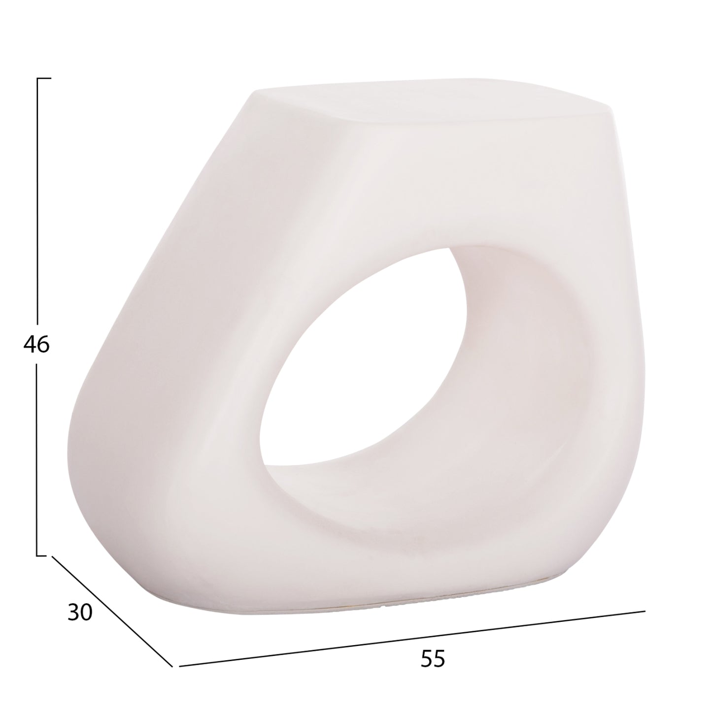 Stool Lans Hm4691.02 Fiber Cement In White--55x30x46hcm.