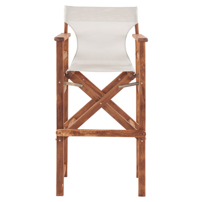 Stool Bar Director's Walnut With Pillow Pvc Cream Hm10374