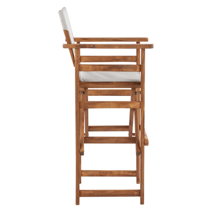Stool Bar Director's Walnut With Pillow Pvc Cream Hm10374