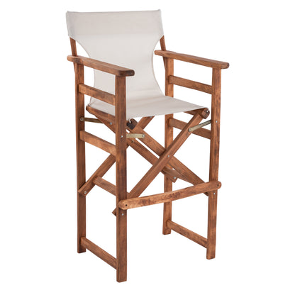 Stool Bar Director's Walnut With Pillow Pvc Cream Hm10374