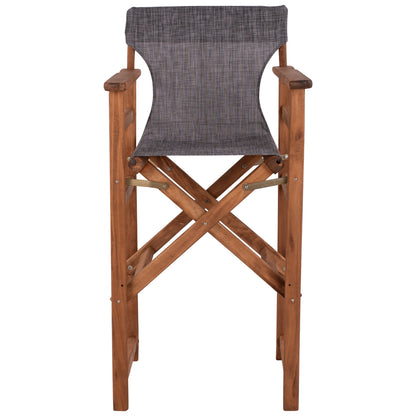 Stool Bar Director's Walnut With Pillow Pvc Grey Hm10374.10