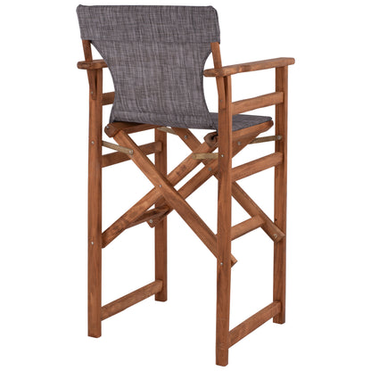 Stool Bar Director's Walnut With Pillow Pvc Grey Hm10374.10
