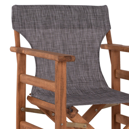 Stool Bar Director's Walnut With Pillow Pvc Grey Hm10374.10