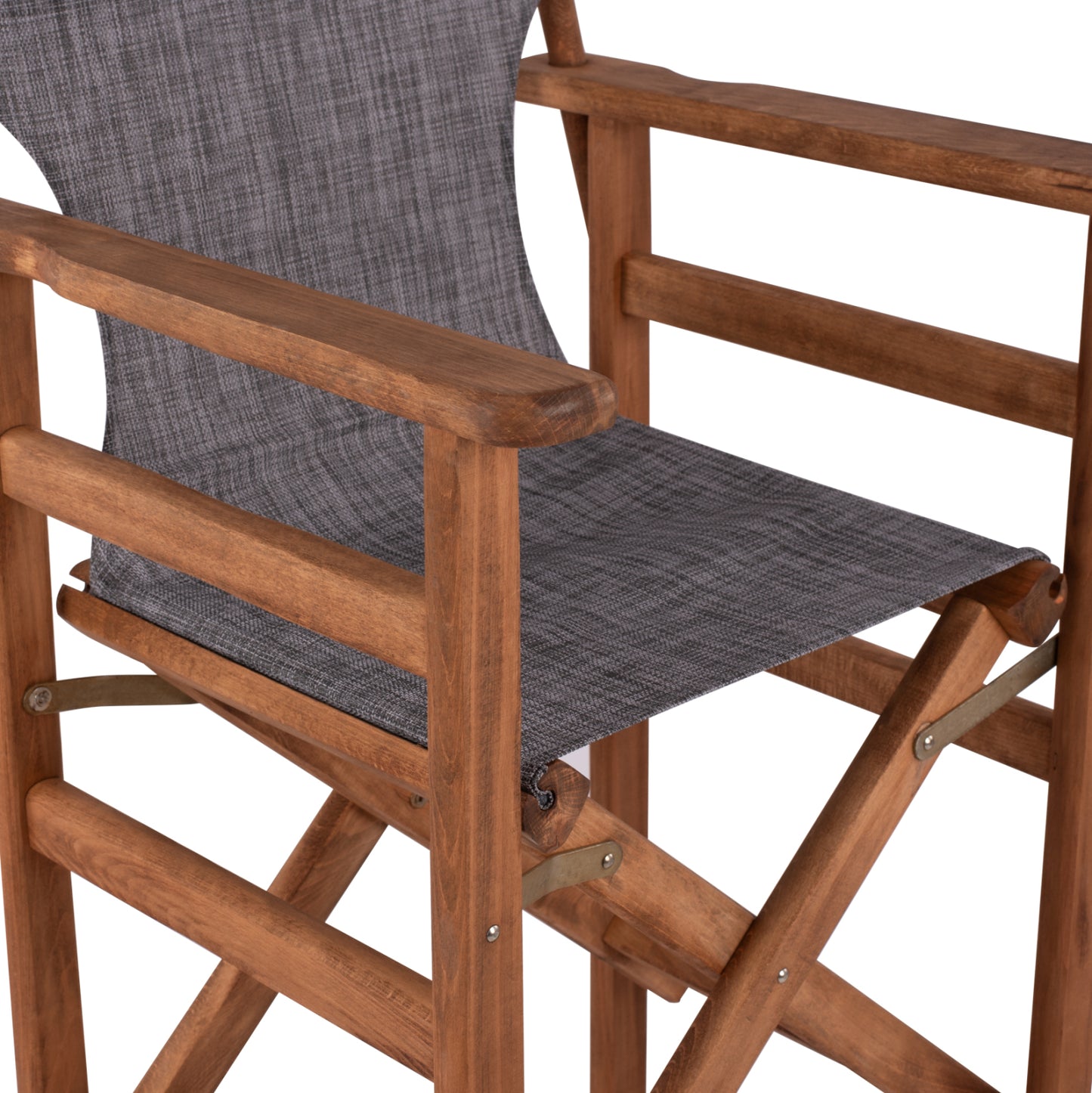 Stool Bar Director's Walnut With Pillow Pvc Grey Hm10374.10