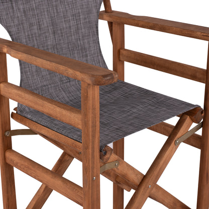 Stool Bar Director's Walnut With Pillow Pvc Grey Hm10374.10