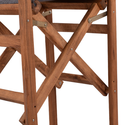 Stool Bar Director's Walnut With Pillow Pvc Grey Hm10374.10