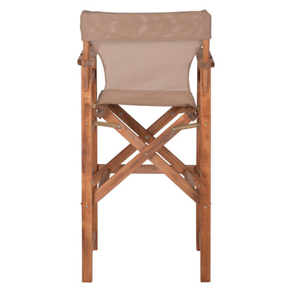 Director's Bar Stool Limnos In Walnut Color With Textilene In Mocha Hm10374.04 58x58x118hcm.