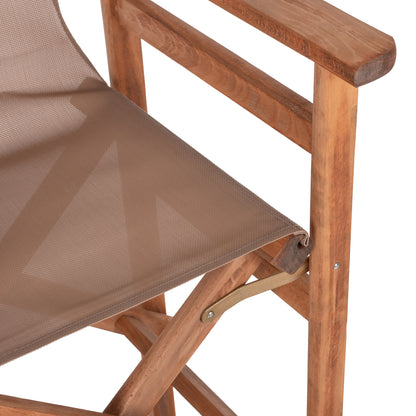 Director's Bar Stool Limnos In Walnut Color With Textilene In Mocha Hm10374.04 58x58x118hcm.