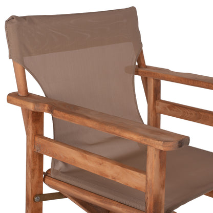 Director's Bar Stool Limnos In Walnut Color With Textilene In Mocha Hm10374.04 58x58x118hcm.