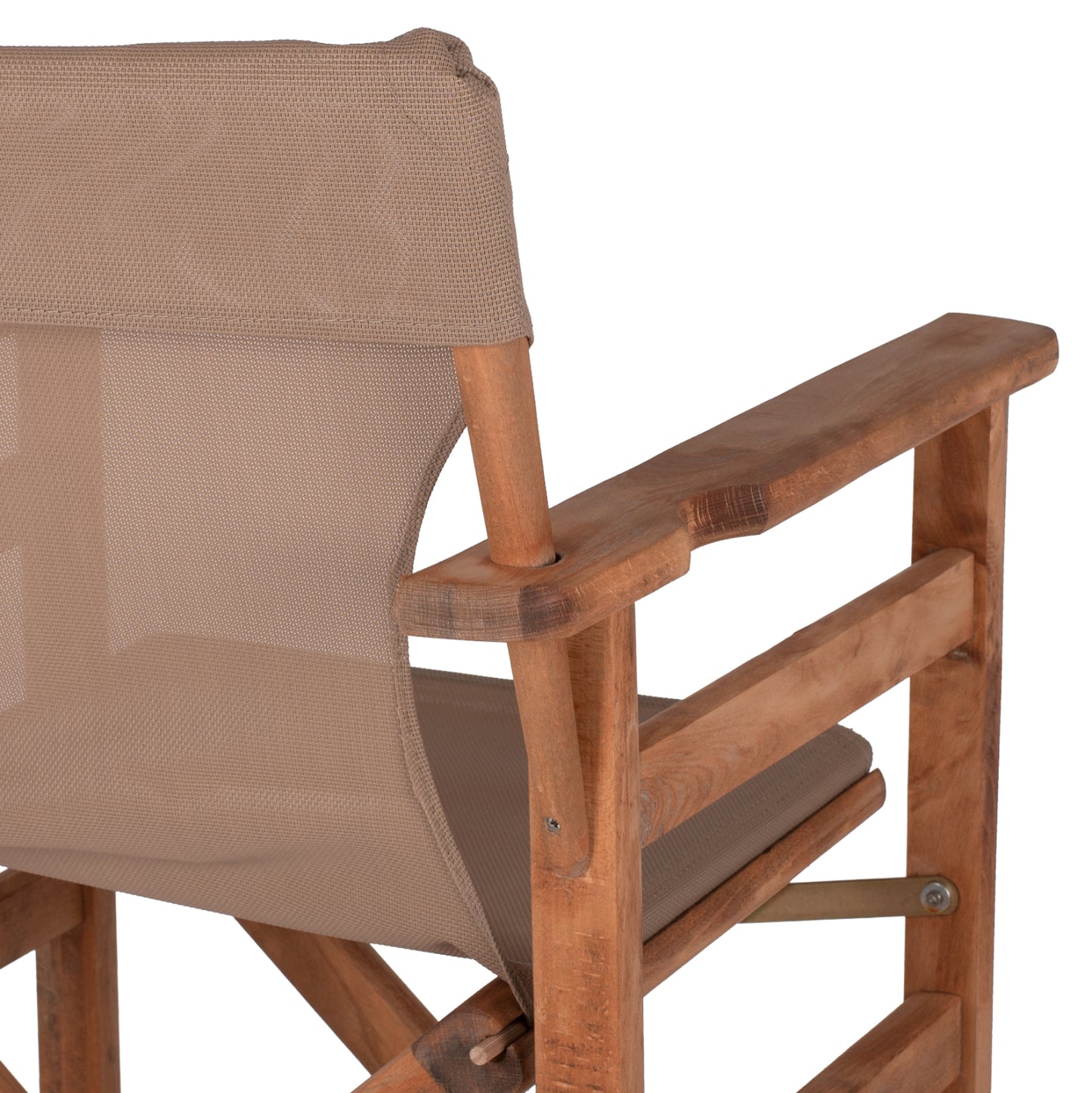 Director's Bar Stool Limnos In Walnut Color With Textilene In Mocha Hm10374.04 58x58x118hcm.