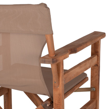 Director's Bar Stool Limnos In Walnut Color With Textilene In Mocha Hm10374.04 58x58x118hcm.